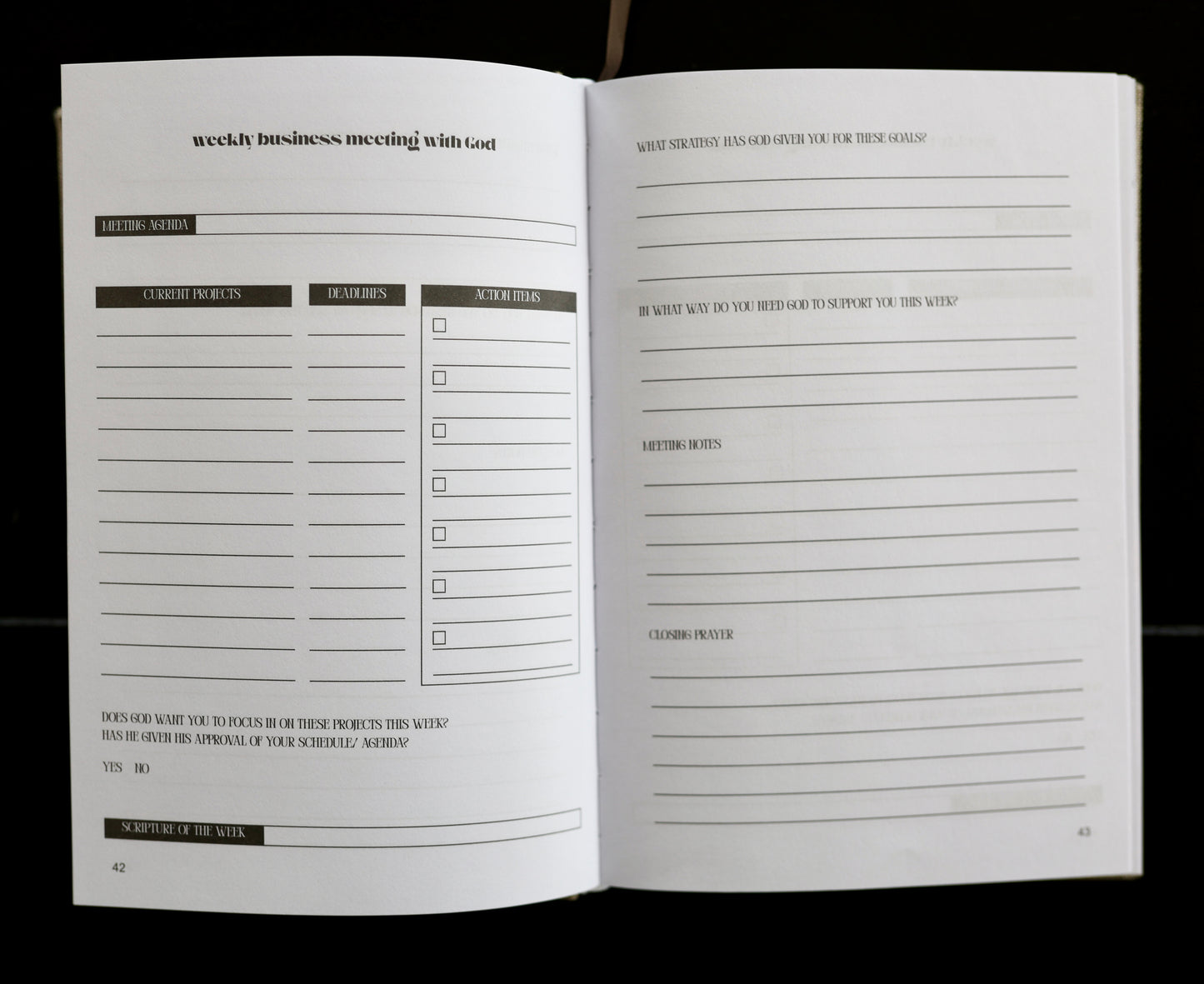 BUSINESS MEETINGS WITH GOD PLANNER (Undated)